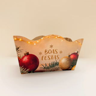 Caixa kit Retangular Para 2 pote 11 Boas Festas Creme - Pacote c/10 und