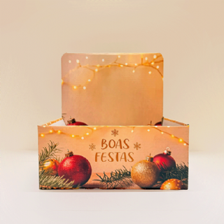 Caixa Display Boas Festas Creme P - Pacote c/5 und