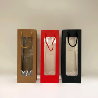 Sacola de Vinho c/ visor - Pacote c/10 und