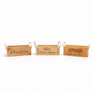 Caixa kit Retangular Cole��o Parab�ns - Para 2 pote 11 und