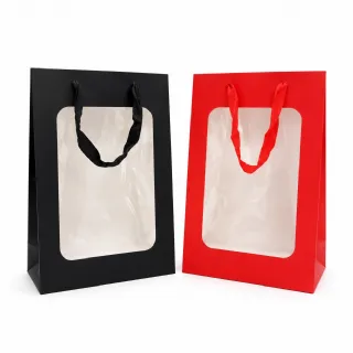 Sacola de Presente c/ visor - Pacote c/10 und
