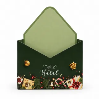 Caixa Envelope Feliz Natal - Pacote c/5 und