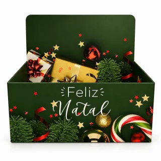 Caixa Display Feliz Natal G - Pacote c/5 und