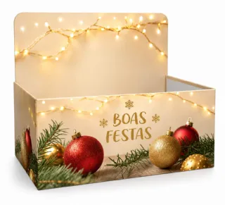 Caixa Display Boas Festas Creme G - Pacote c/5 und
