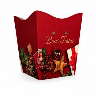Cachep� Vintage Boas Festas Vermelho Pote 15 - Pacote c/10 und