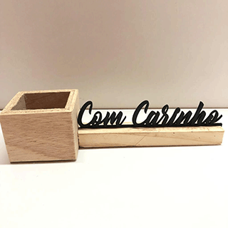 Cahcep 1 Mini Suculenta com Frase Lateral Com Carinho