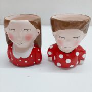 Vasos Casal Menina e Menino para Suculentas