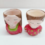 Vasos Casal Menina e Menino para Suculentas