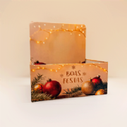 Caixa Display Boas Festas Creme P - Pacote c/5 und