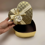 Caixa Cora��o Metalizado R�gido - Kit c/ 3 und