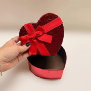 Caixa Cora��o Metalizado R�gido - Kit c/ 3 und