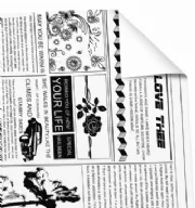 Poli Coreano Decorado Jornal - Pacote c/ 20 folhas