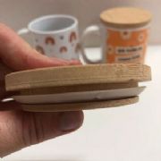 Caneca c/Tampa de Bamboo - und