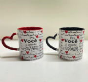 Canecas Casal com Al�a de Cora��o - Kit c/2 und