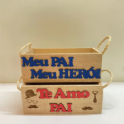 Caixa kit Retangular c/ escrita alto relevo - Para 2 pote 11 - Cole��o Pai und