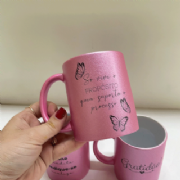 Caneca Glitter Rosa - Kit c/3 und