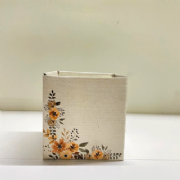 Cachep� Quadrado Pote 12 Linho Floral - Pacote c/10 und