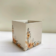 Cachep� Quadrado Pote 12 Linho Floral - Pacote c/10 und