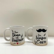 Caneca Splash Dourada Sr e Sra - Kit c/2 und