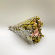 Buqu� de flores secas com flor de madeira - 42 cm