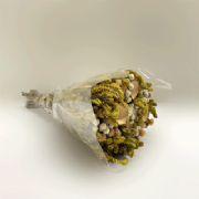 Buqu� de flores secas com flor de madeira - 42 cm