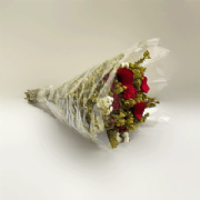 Buqu� de flores secas com flor de madeira - 42 cm