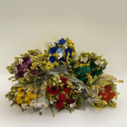 Buqu� de flores secas com flor de madeira - 42 cm