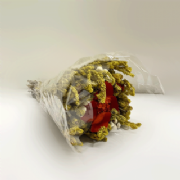 Buqu� de flores secas com flor de madeira - 42 cm