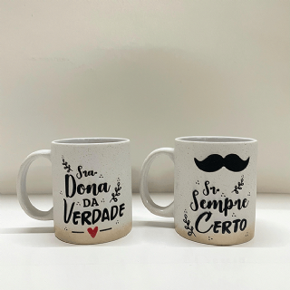 Caneca Splash Dourada Sr e Sra - Kit c/2 und