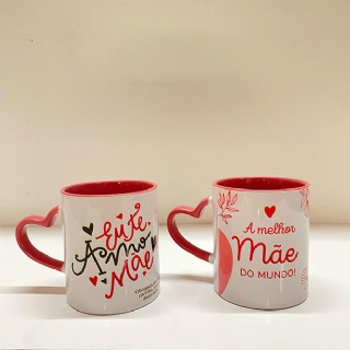 Canecas Me com Ala de Corao - Kit c/2 und